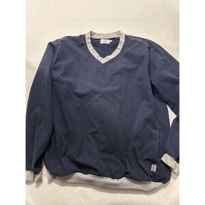 TYNDALE FLAME RESISTANT‎ V-NECK PULLOVER JACKET NAVY BLUE MENS SIZE XL EUC